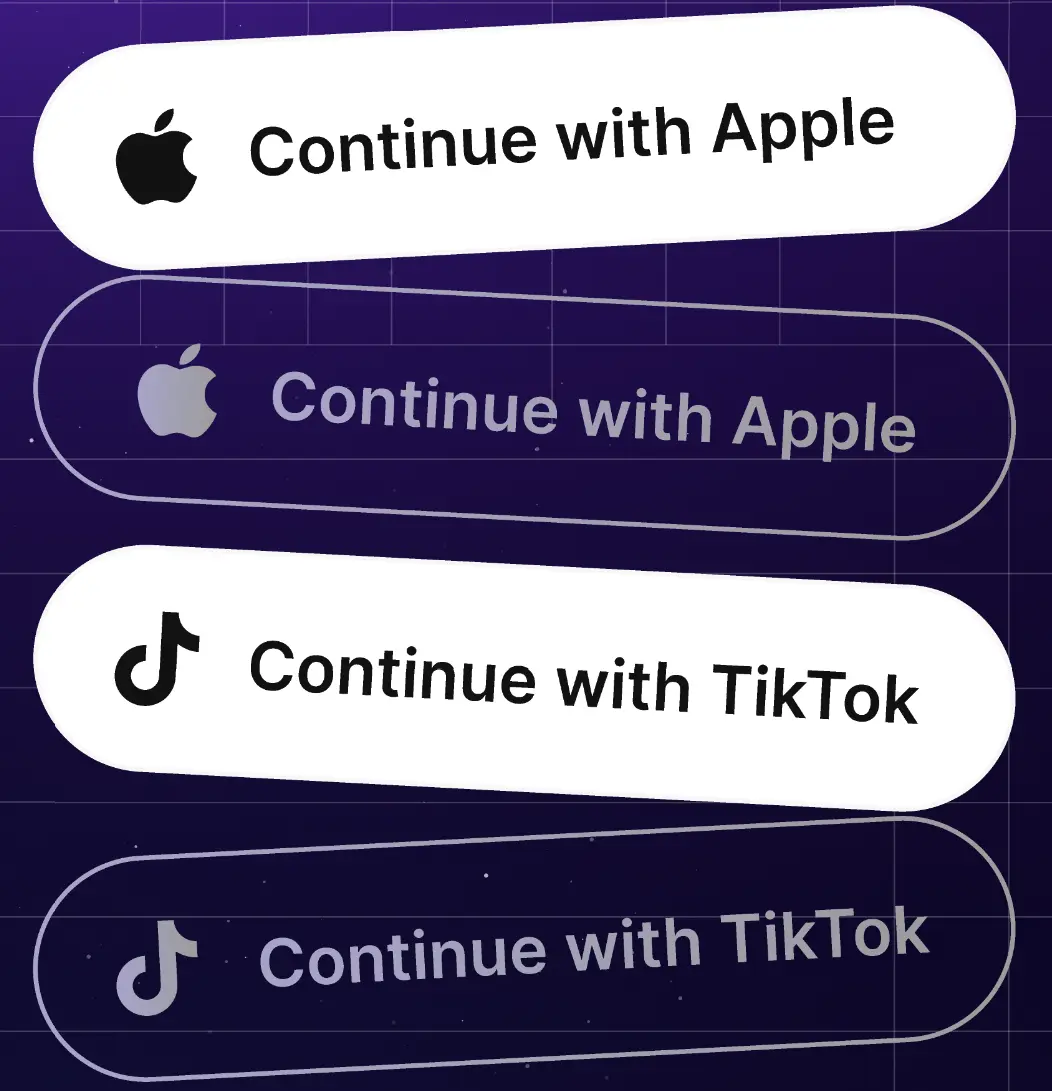 Apple & Tiktok Icons & Login Buttons